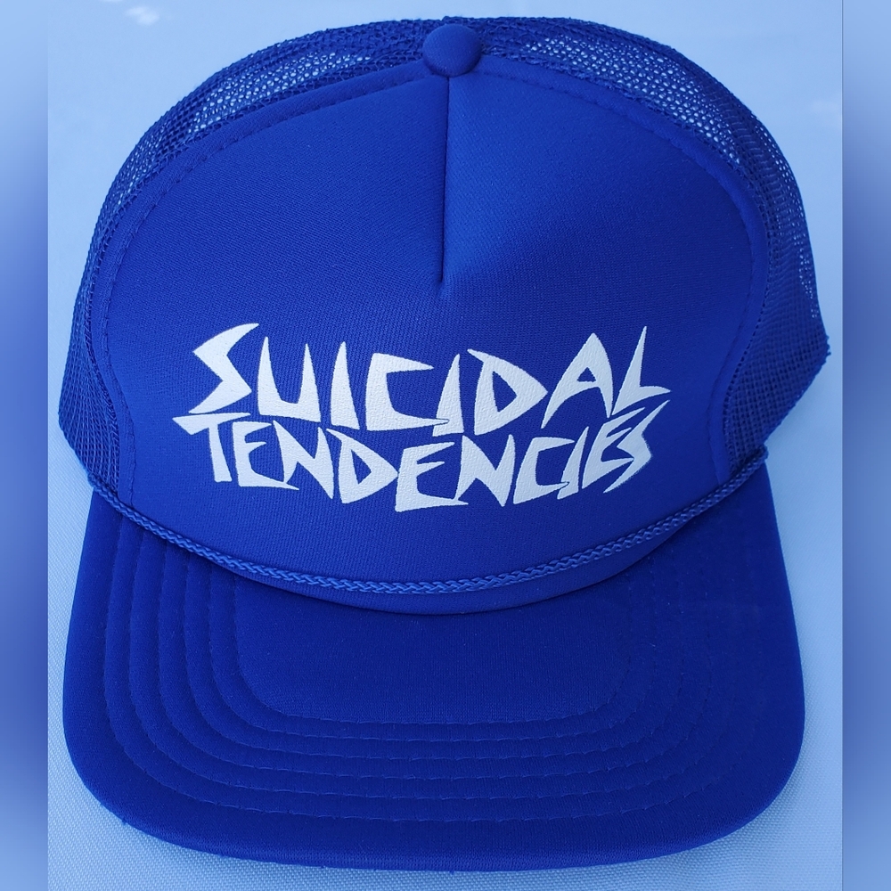 Suicidal Tendencies Mesh Buckle Back Trucker Hat. GPWC Blue